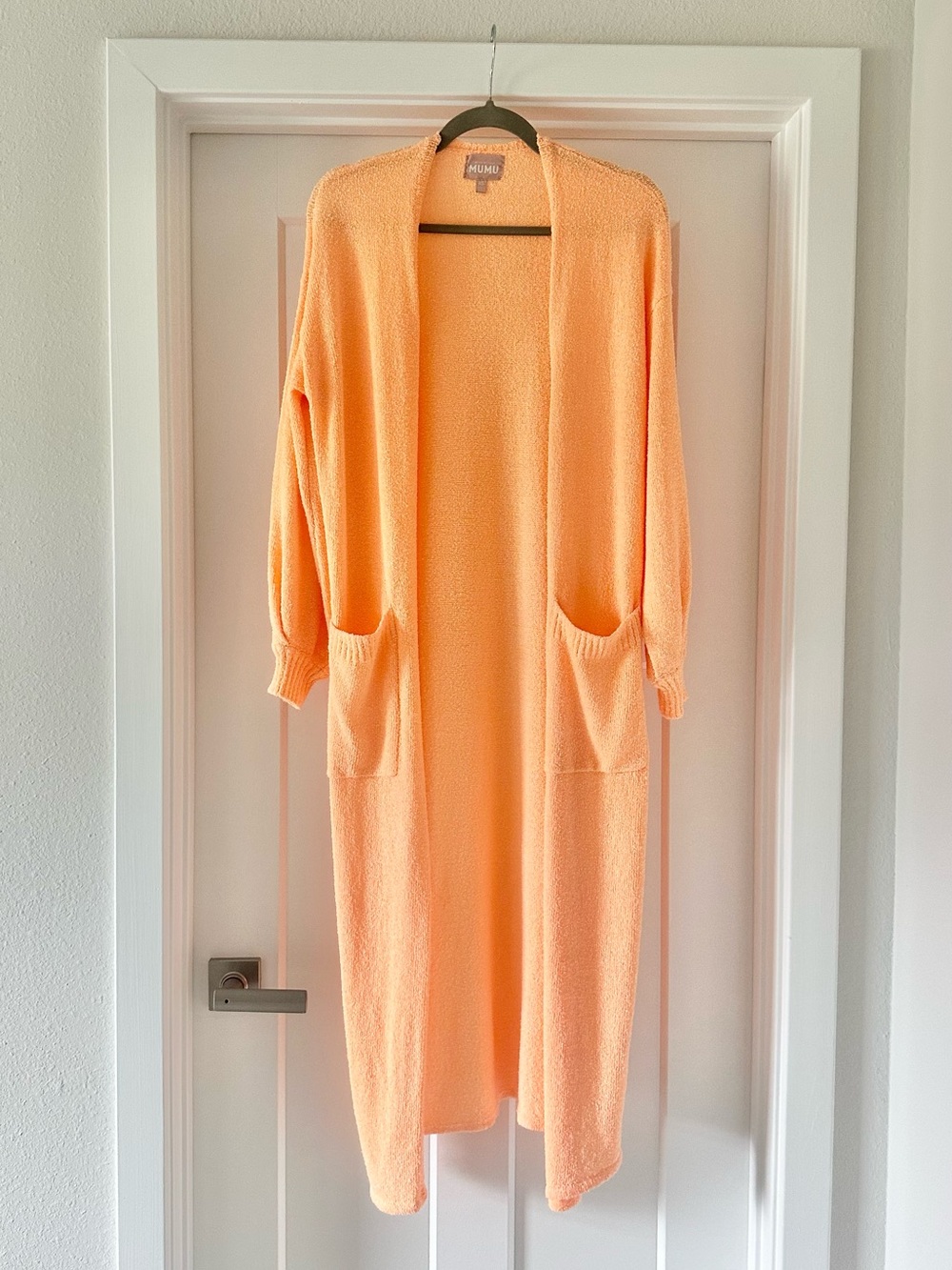 Show Me Your Mumu Sunset Long Duster Cardigan in Cantalope Knit XS(new w/o tags)